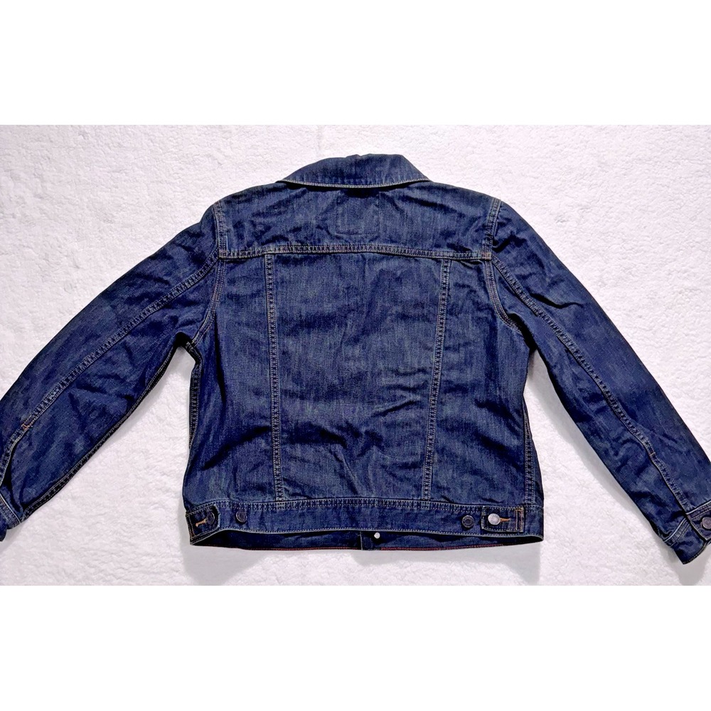 Talbots Big Patch Jean Jacket‎ Women Sz Petite Large LP Dark Blue Denim Stretch - Picture 8 of 16
